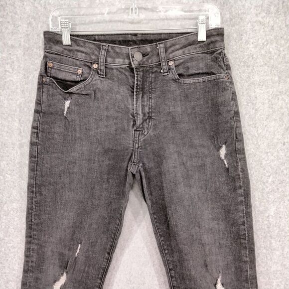 American Eagle Outfitters Men 29 x 29 Distressed Black Slim Straight Jeans Denim - Picture 2 of 11